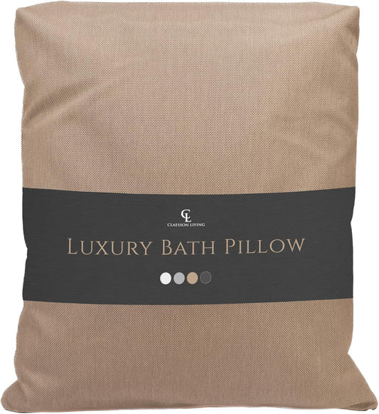 Luxury Bath Pillow for Tub - Thick and Comfortable Bathtub Pillow Support for Head and Neck and Back - Washable Quick-Drying Bath Pillows - Bath Cushion for Home Spa - Fits Any Bathtub - Sand
