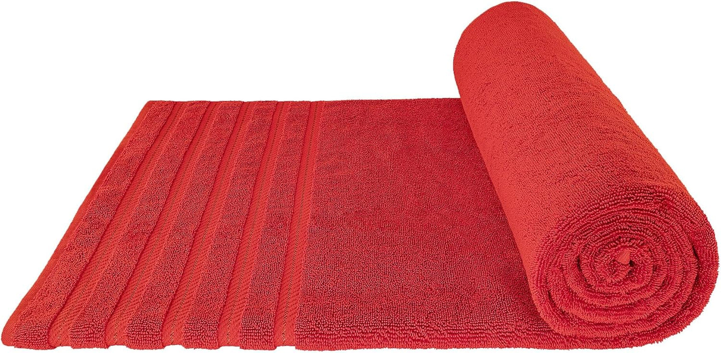 American Soft Linen 35x70 Jumbo Large Bath Towels, 600 GSM 100% Cotton Turkish Bath Sheet, Oversized Luxury Bath Towels for Bathroom Beach and Pool, Red