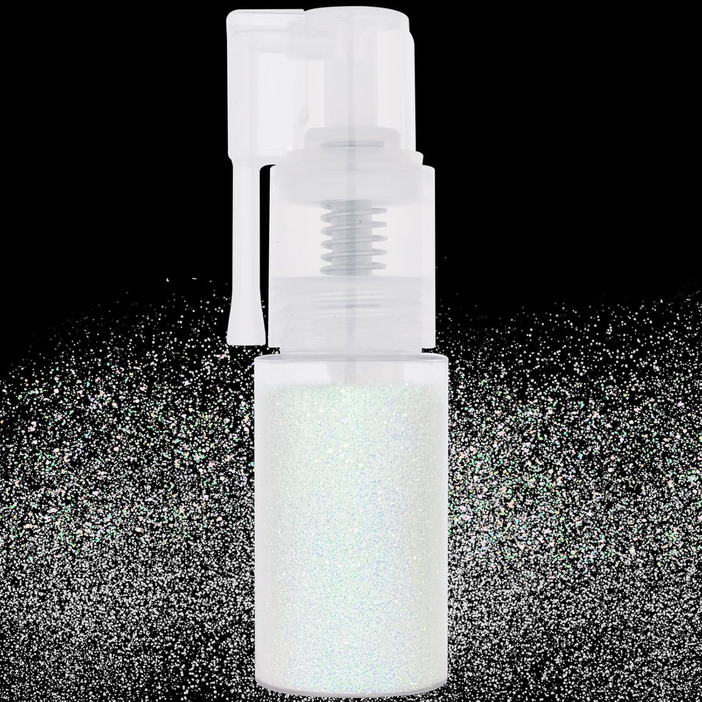 MEICOLY White Hair and Body Glitter Spray,25g/0.88OZ,Shinny Sparkle Glitter Spray for Clothes,Loose Shimmer Hairspray for Festival Rave Makeup/Stage Performance,Lightweight