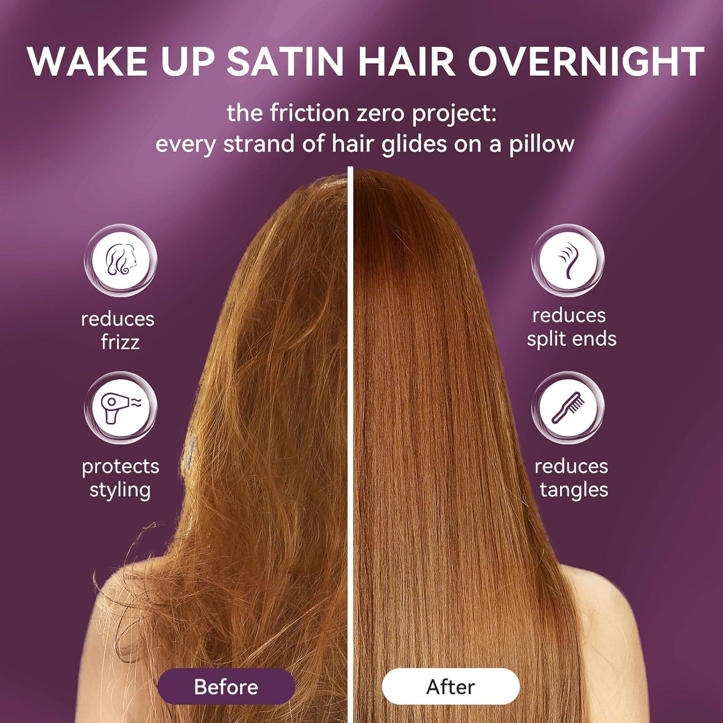 Tyfitb Satin Pillowcase Set for Hair & Skin Care – Cooling, Hypoallergenic, Anti-Frizz, Wrinkle-Free – Soft, Luxurious Pillowcases with Envelope Closure – 2-Pack, Standard Size 20x26, Gift-Ready