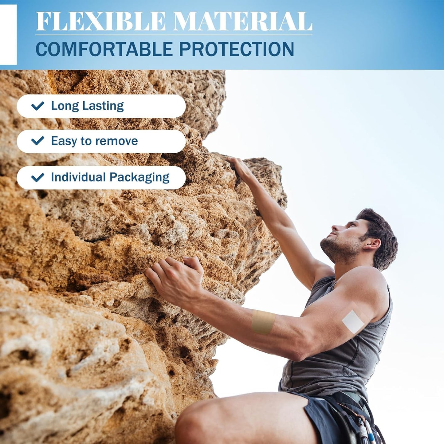 Geiserailie 300 Pcs Adhesive Bandages Family Variety Pack Fabric and Waterproof Assorted Bandages Bulk Sterile Individually Wrapped Bandages for First-Aid, Scrapes, Fingers(Clear and Fabric Bandage)