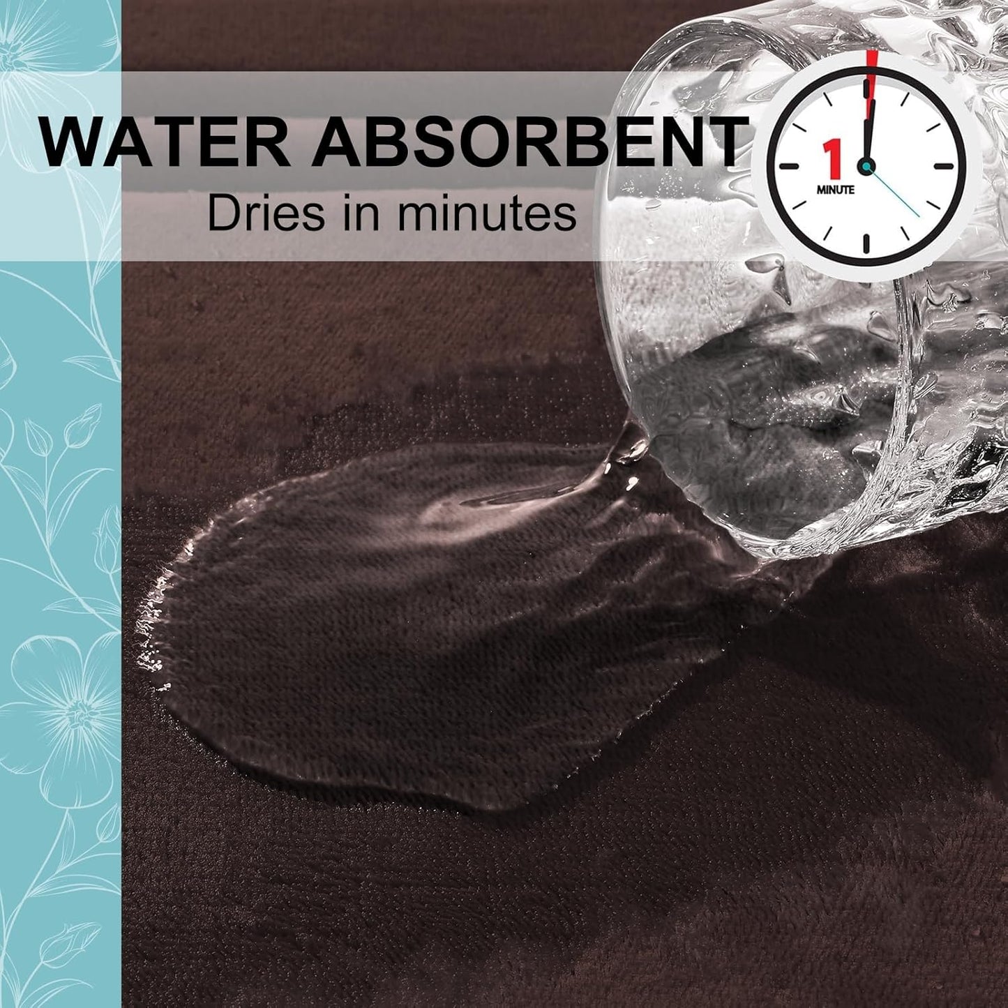 Grandaily Memory Foam Bath Mat Rug 47x17, Ultra Soft, Non-Slip and Absorbent Bathroom Rugs, Machine Wash Dry, Comfortable Bath Carpet for Bathroom Floor, Tub and Shower, Brown