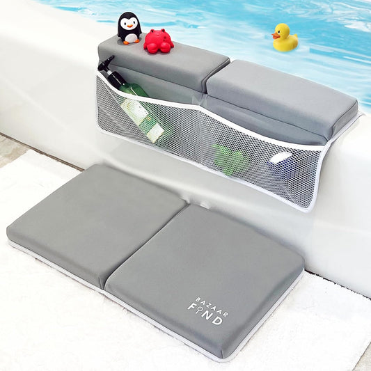 Bath Kneeler and Elbow Rest Pad Set - Comfortable Thick Kneeling Mat for Bathing Baby - Bazaar Find