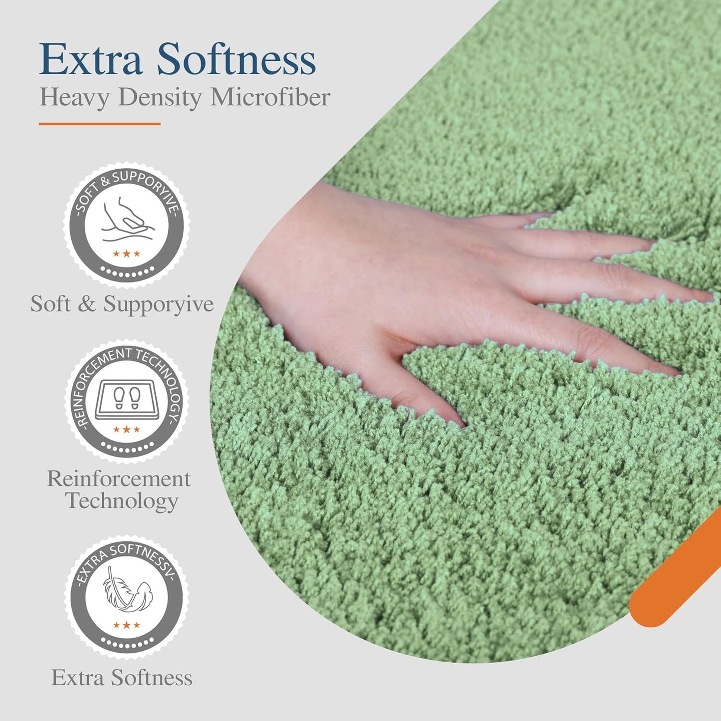 Walensee Large Bathroom Rug (24 x 36, Sage Green) Extra Soft and Absorbent Shaggy Bath Mat Machine Washable Microfiber Non Slip Luxury Floor Mat