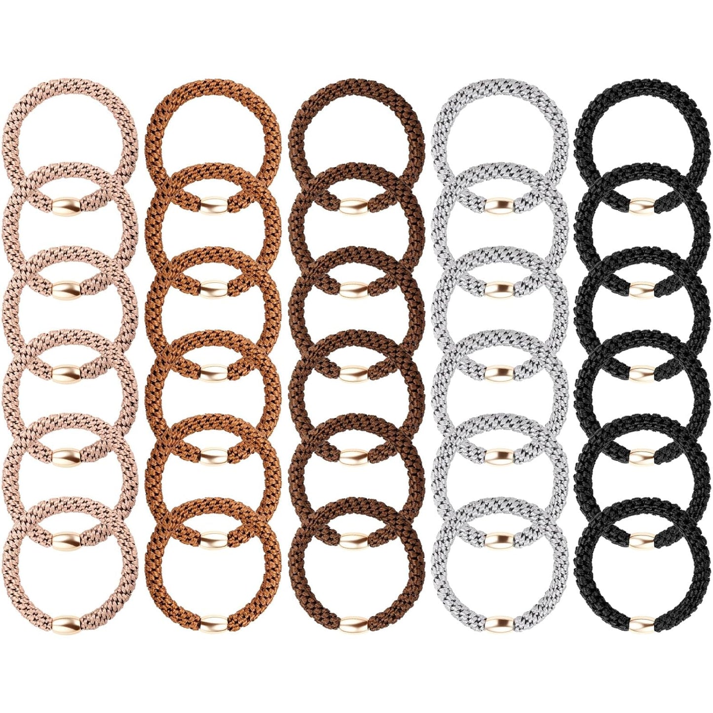 Hair Ties No Damage, Funtopia 30 Pcs Ponytail Holders Braided Hair Ties for Thick Hair, Elastics Hair Bands for Women Hair