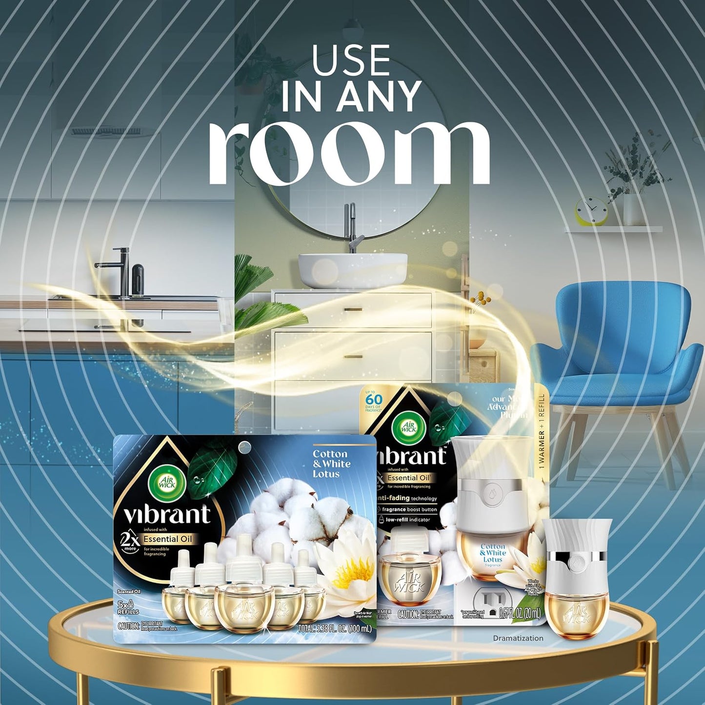 AIR WICK Scented Oil - Vibrant Refill Cotton & White Lotus 5 ct.