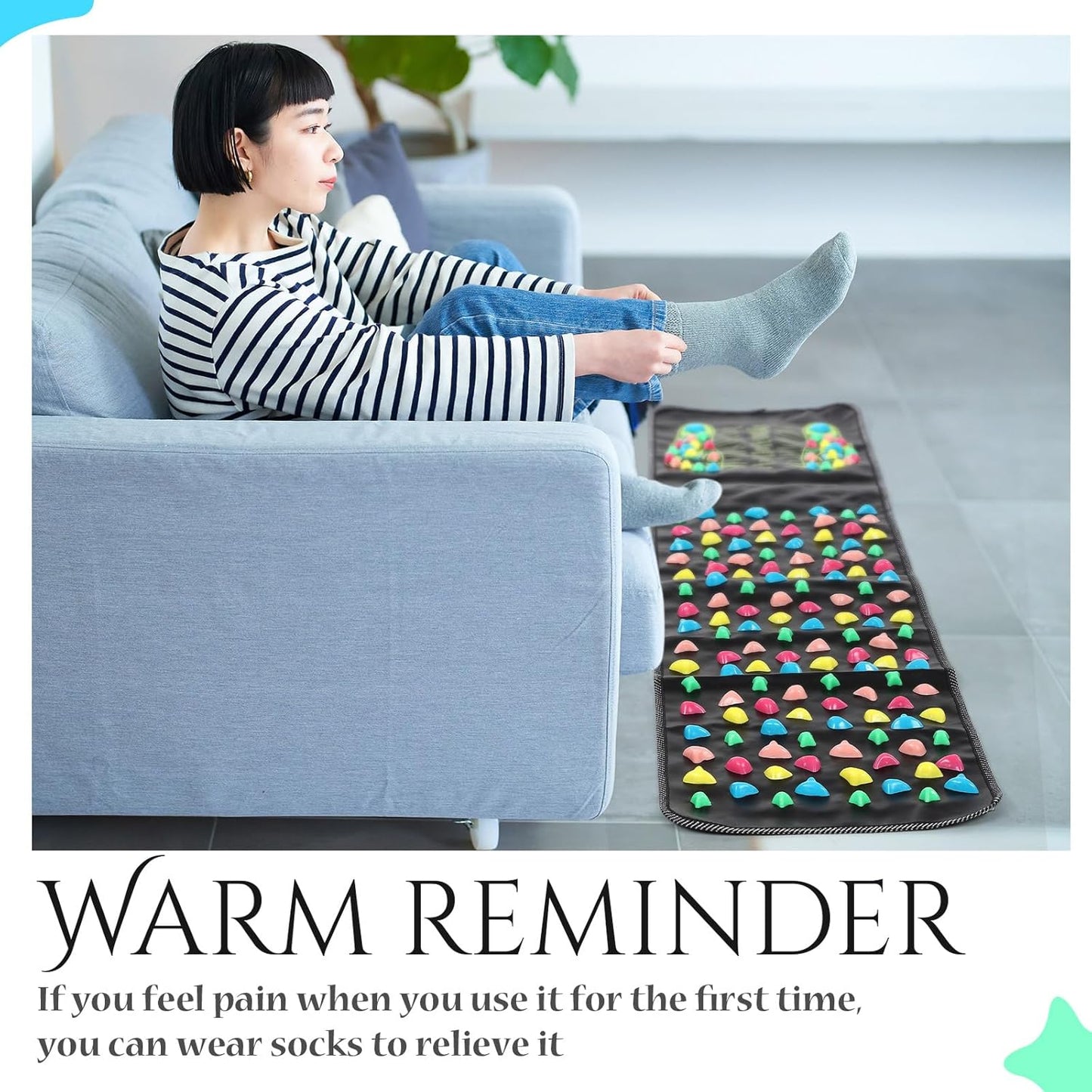 BBTO Foot Massage Mat Reflexology Walk Stone Road for Acupressure Foot Massage Acupoint Mat for Long Sitting Elderly Students and Office Workers(55.12 x 13.78 Inches)