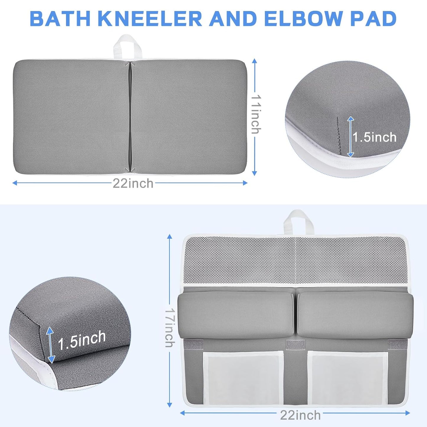 Baby Bath Kneeler and Elbow Rest Pad Set, Bathtub Kneeling Pad, Baby Accessories for Bath, Relieve Your Knees and Elbows