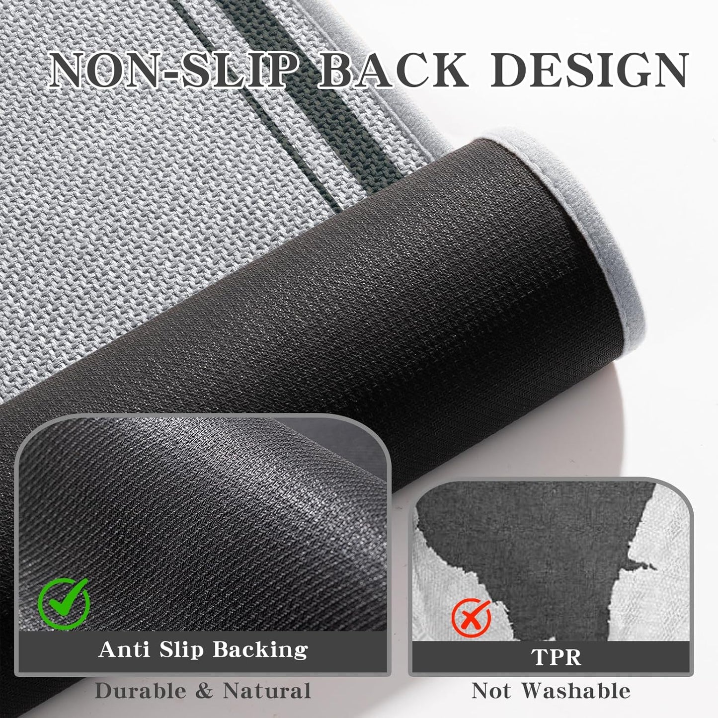 chakme Bathroom Rugs Mat 24x17, Ultra Thin Non Slip Bath Mat Small Quick Dry Absorbent Bath Mat for Bathroom, (Light Grey, 24"x17")