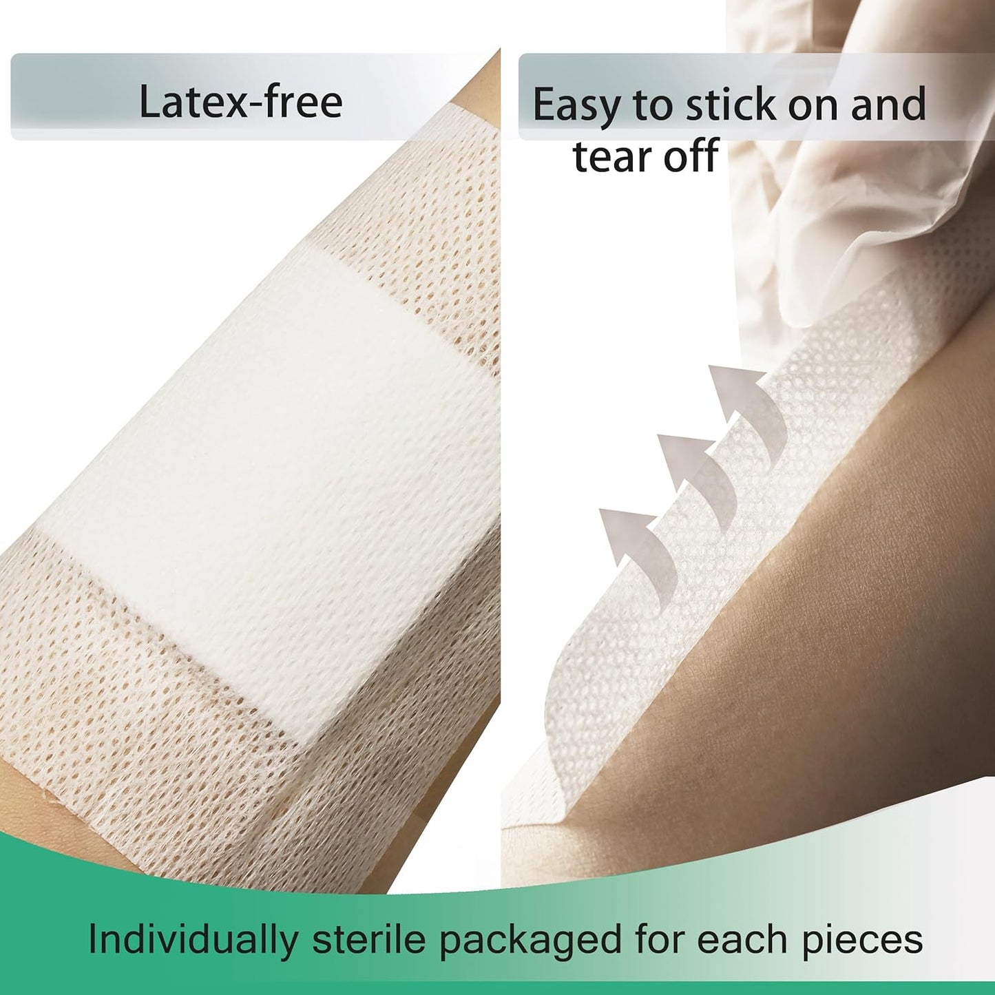 4X12 Inches Extra Large Sterile Adhesive Island Wound Dressing Bandages - Non Woven Bordered Gauze Pads, 25 Individually Pack,Medical Grade by QICHUANG(4X12INCHES-C25)