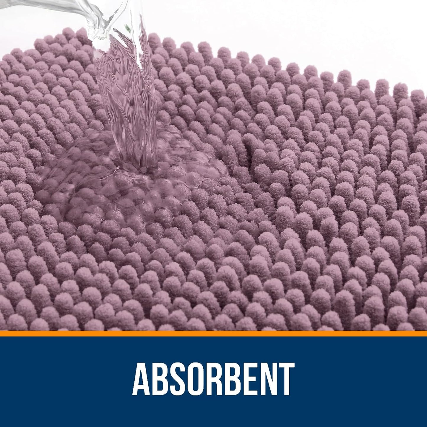 OLANLY Bathroom Rugs 24x16, Extra Soft Absorbent Chenille Bath Rugs, Rubber Backing Quick Dry, Machine Washable Bath Mats for Bathroom Floor, Tub and Shower, Home Decor Accessories, Deep Plum