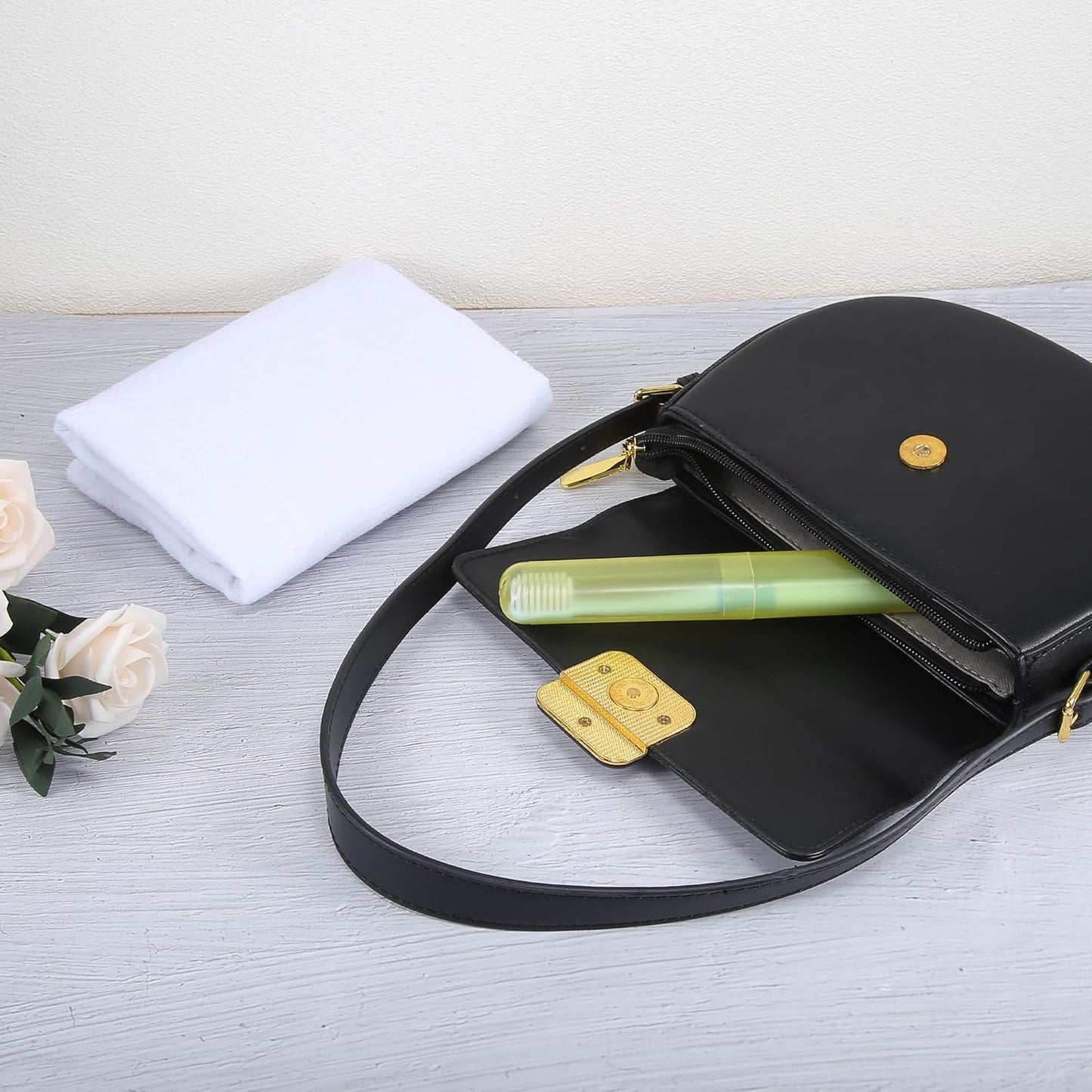 VOCOSTE 2 Pcs, Toothbrush Travel Case, Plastic, Lightweight Traveling Toothbrush Holders Case, for Travel Business, Yellow, 7.48"x1.06"