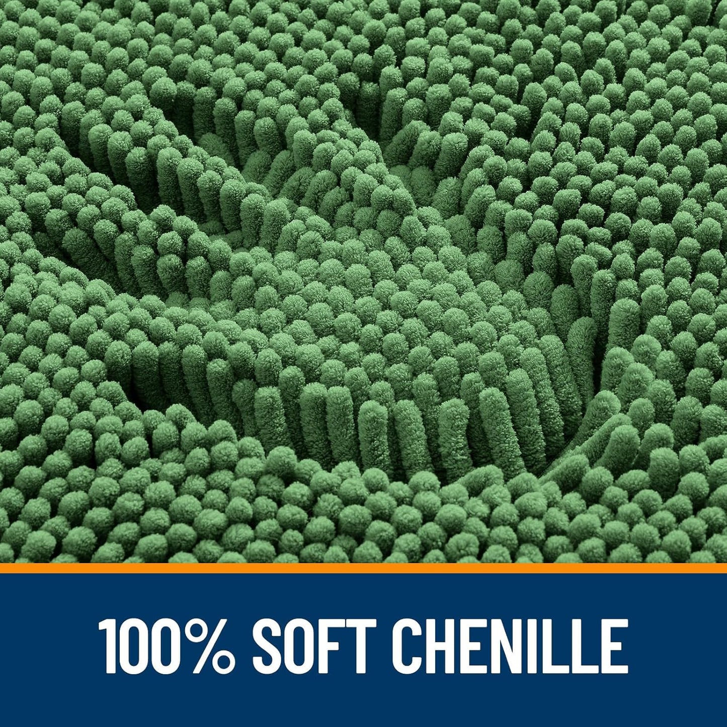 OLANLY Toilet Rugs U-Shaped 24x20, Extra Soft Absorbent Chenille Contour Bathroom Rugs for Toilet, Dry Quickly, Machine Washable, Non-Slip Bath Mat, Olive Green