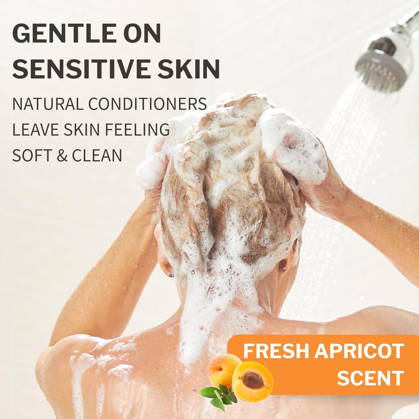 McKesson Body Wash and Shampoo - 1  Gallon Bulk Refill Full Body Wash with Aloe, Apricot Scent - Sensitive Skin & Hair 2‑in‑1