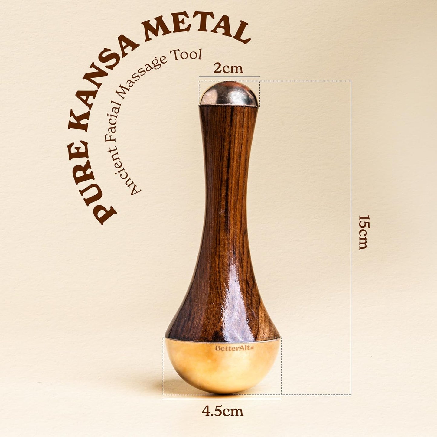 Better Alt Kansa Wand Facial Massage Tool| for Radiant Skin & Lymphatic Drainage| Detoxifies Skin, Balances PH & Gives Sculpted Face