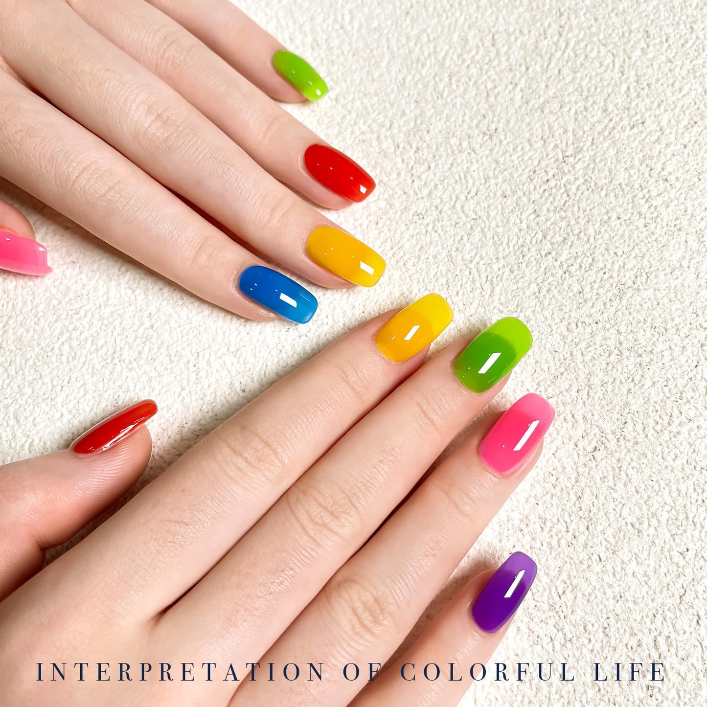 GAOY Jelly Gel Nail Polish of 6 Transparent Yellow Blue Green Red Pink Purple Colors Sheer Gel Polish Kit for Salon Manicure and Nail Art DIY at Home