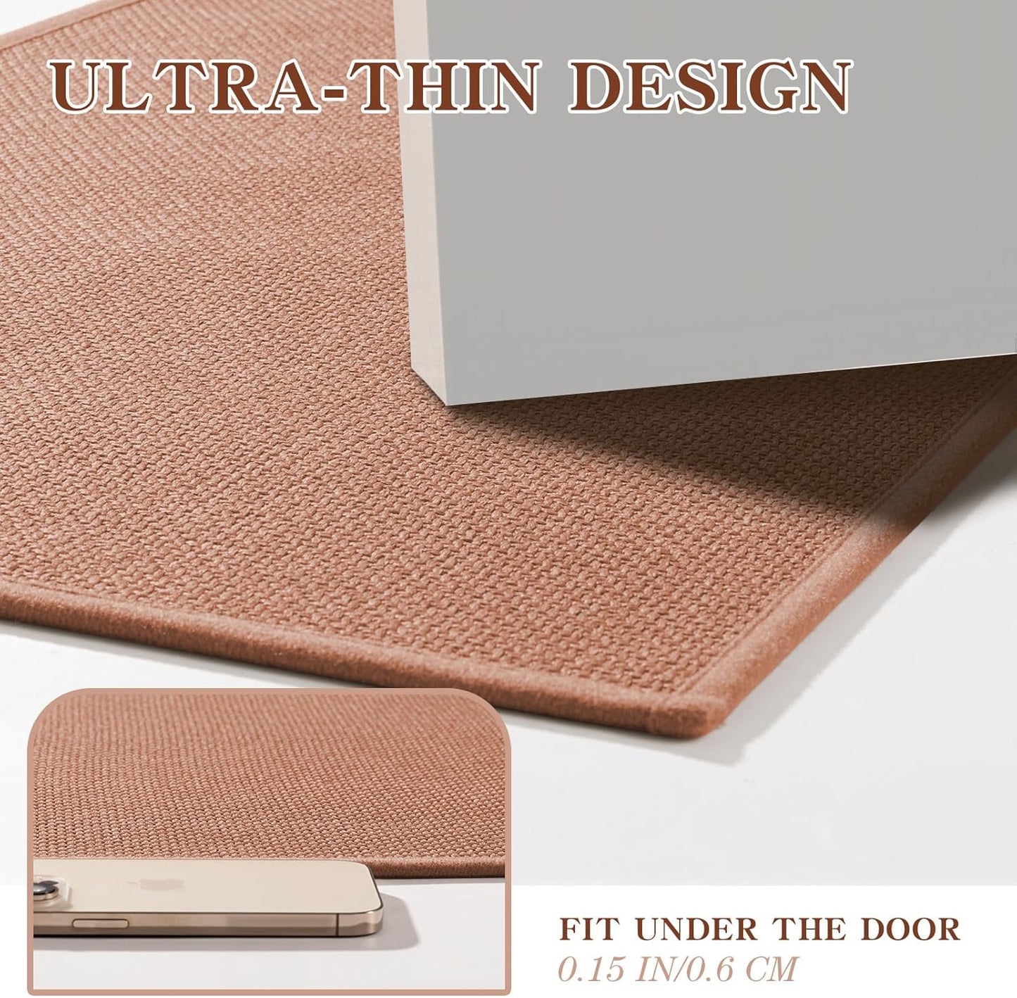 chakme Bathroom Rugs Mat 59x17, Ultra Thin Non Slip Bath Rug Runner Quick Dry Absorbent Bath Mat for Bathroom, (Dark Pink, 59"x17")