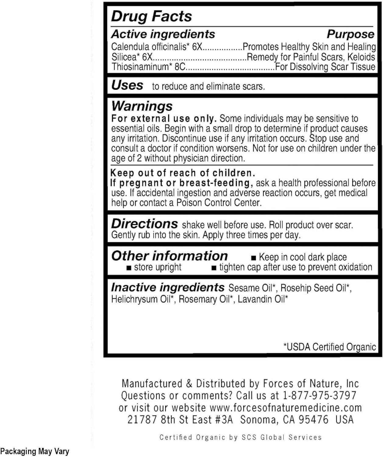 Forces Of Nature, Medicine Scar Control Rollerball Organic, 0.14 Fl Oz