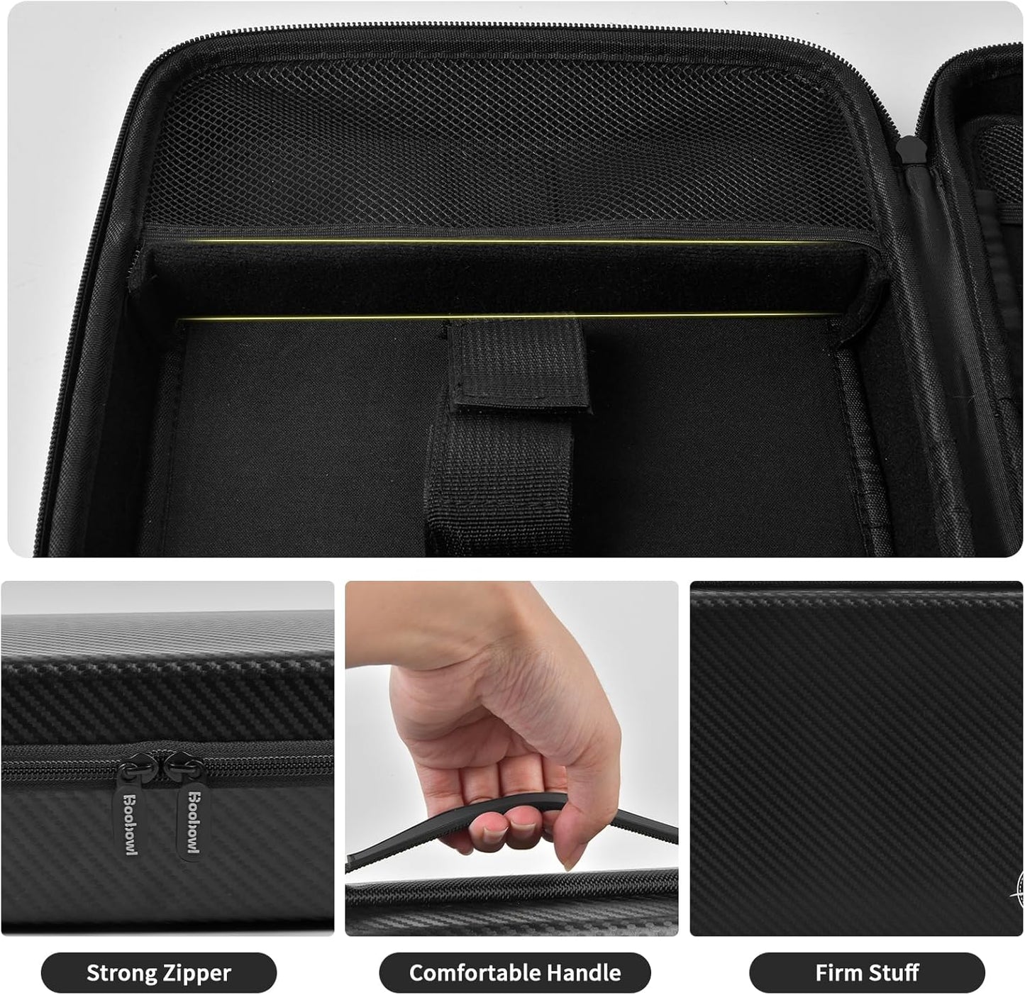 Boobowl Hard Travel Case for Hair Clippers, Hair Cutting Barber Supplies Organizer Bag, Trimmer Storage Holder for Ufree/for Wahl/for Andis Men Razor Guard Grooming Kits -Black