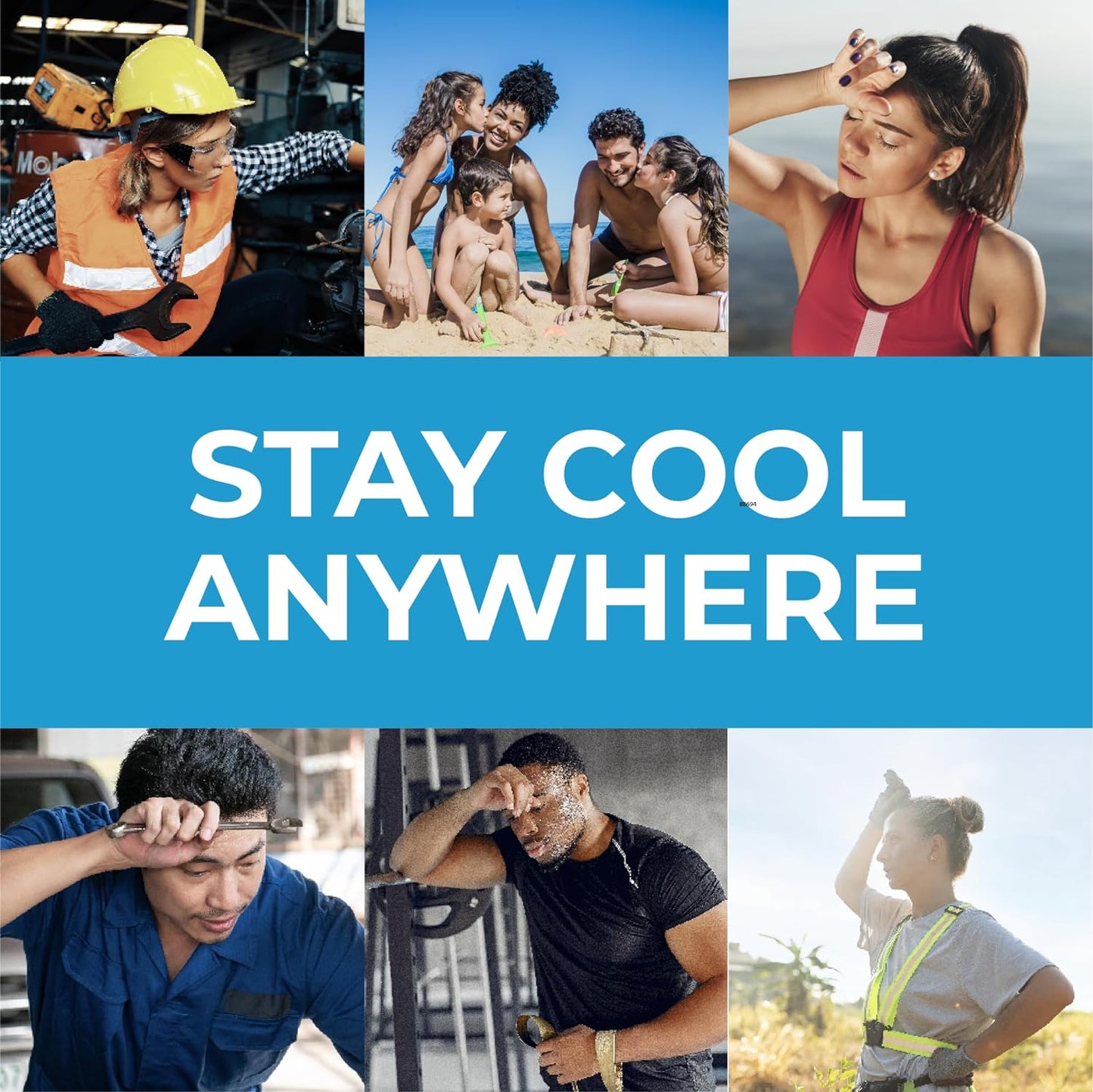 SHAKEitCOOL Original Cooling Towel – Be Cool in Style - Heat Relief, Soft, Lightweight, Sun Protection, Easy Clean - Perfect for Biking, Running, Yoga, Gym, Gardening - Eat My Dust