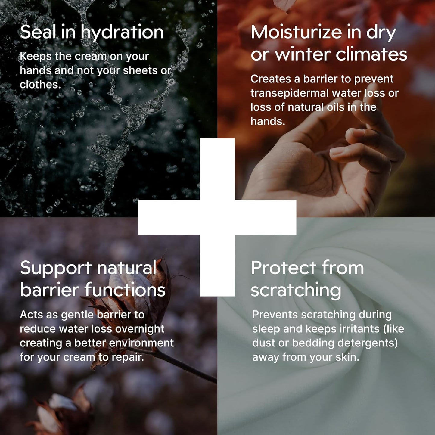 Clearbody Organics 100% Organic Cotton Gloves - 5 Pairs 10 Pc, Small, White - Moisture Lock & Moisturizing Gloves Overnight - Versatile Cotton Hand Liners