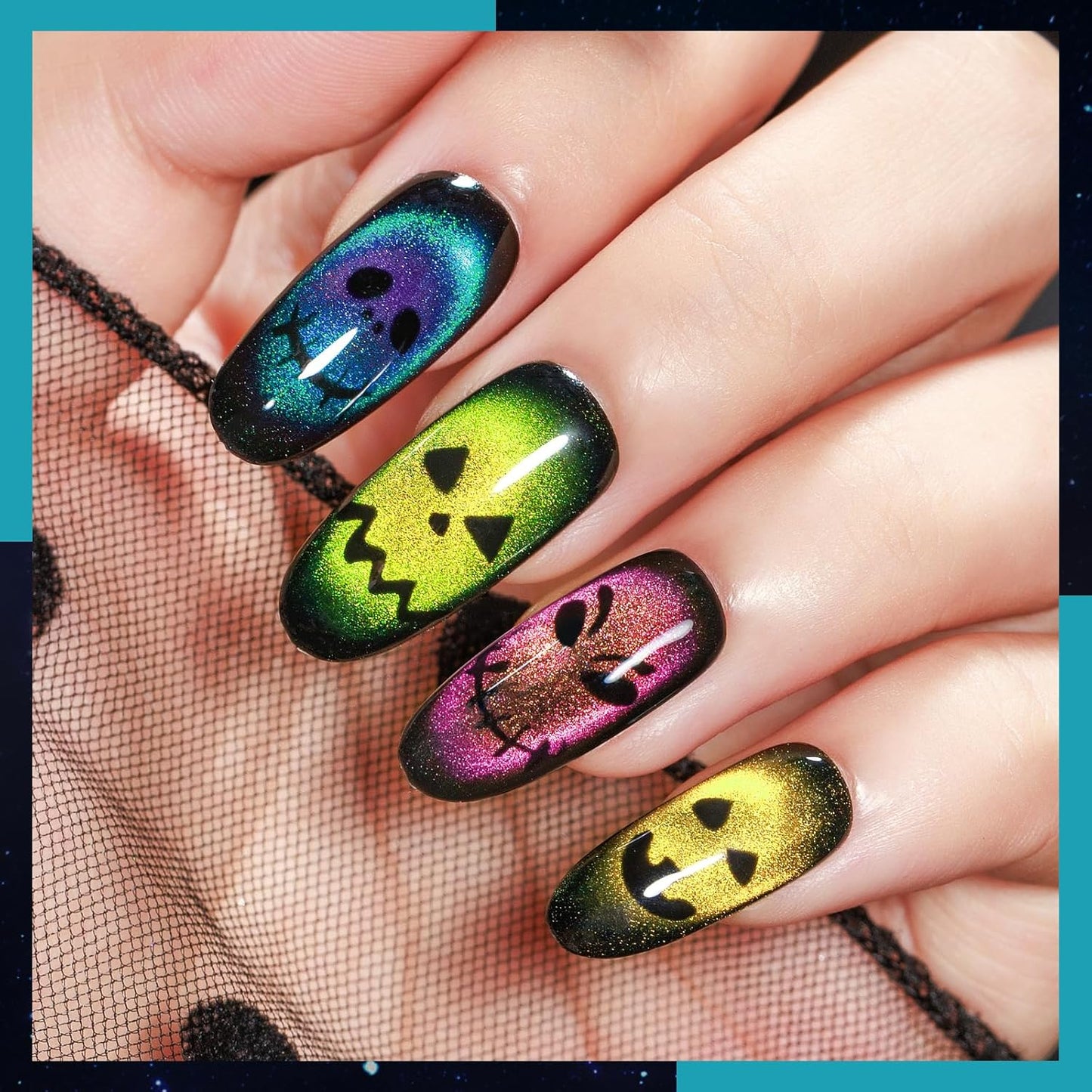 MIZHSE 8 Colors 9D Cat Eye Gel Nail Polish, Upgraded Magnetic Gel Polish Kit with Magnet Stick, Galaxy Chameleon Effect Silk Cat Eye Nail Polish Soak Off Nail Art Salon Manicure Home Ladies Gift