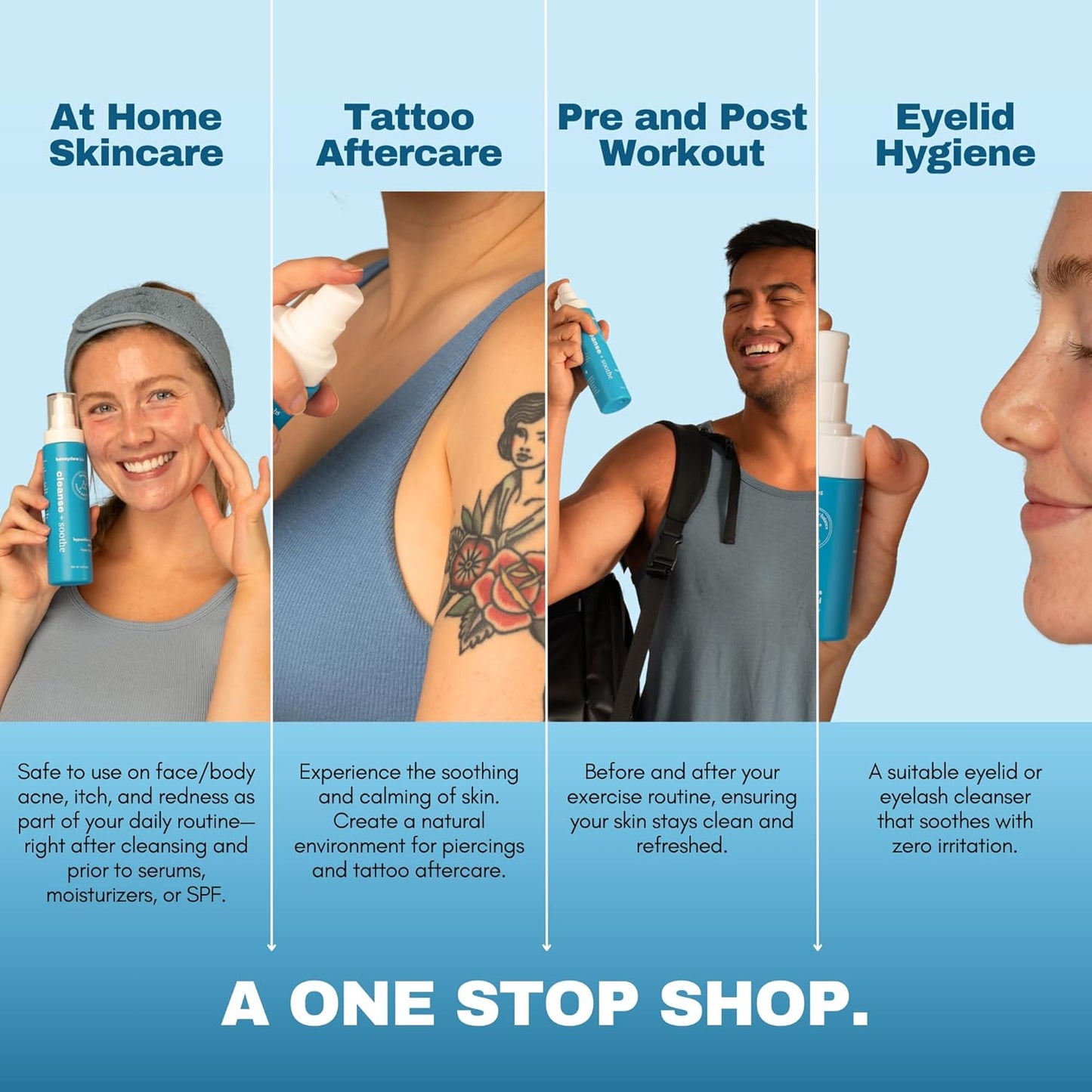 Honeydew Labs Hypochlorous Acid Spray – HOCl Face & Body Mist for Acne, Eczema & Irritation – Multi-Purpose Skin Repair – Eyelid Cleanser, Post-Workout/Procedure, Scalp & Sensitive Skin (2 oz+6.8 oz)