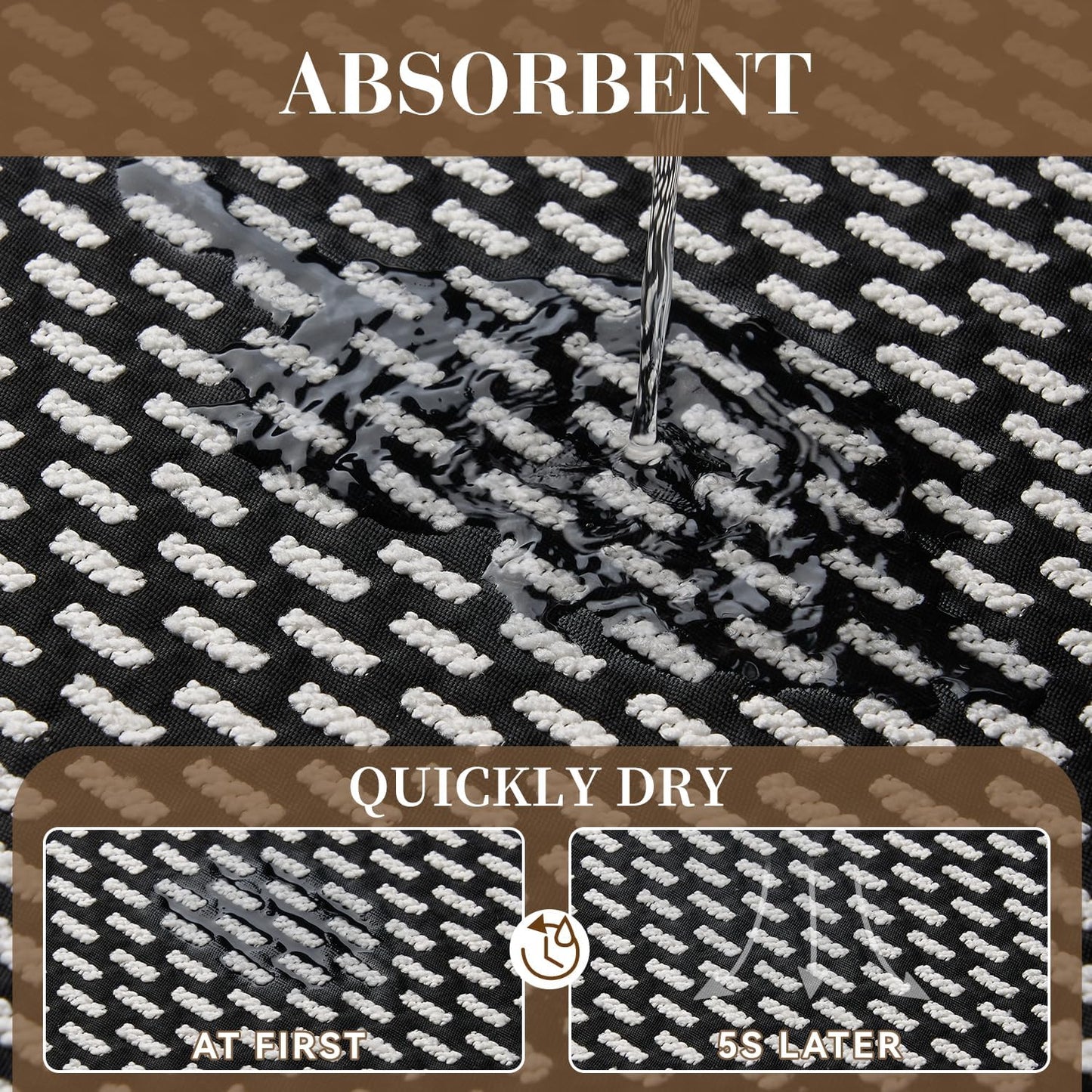 RESARE Non Slip Bath Mat - Machine Washable Bathroom Rugs, Super Absorbent Bath Mat Quick Dry Bathroom Mat, Bath Rugs Ultra Soft Rugs for Bathroom Floor, 17"x24" Black