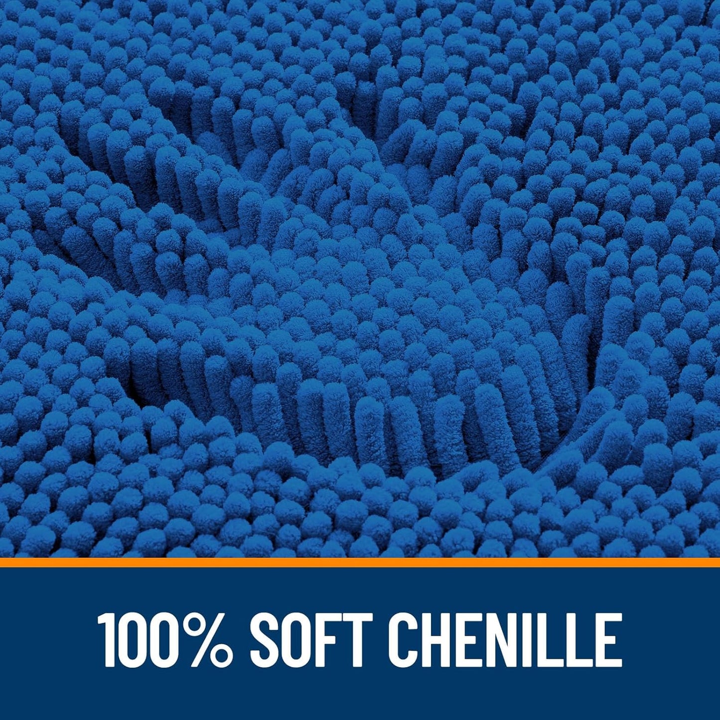 OLANLY Bathroom Rugs 24x16, Extra Soft Absorbent Chenille Bath Rugs, Rubber Backing Quick Dry, Machine Washable Bath Mats for Bathroom Floor, Tub and Shower, Home Decor Accessories, Deep Navy Blue