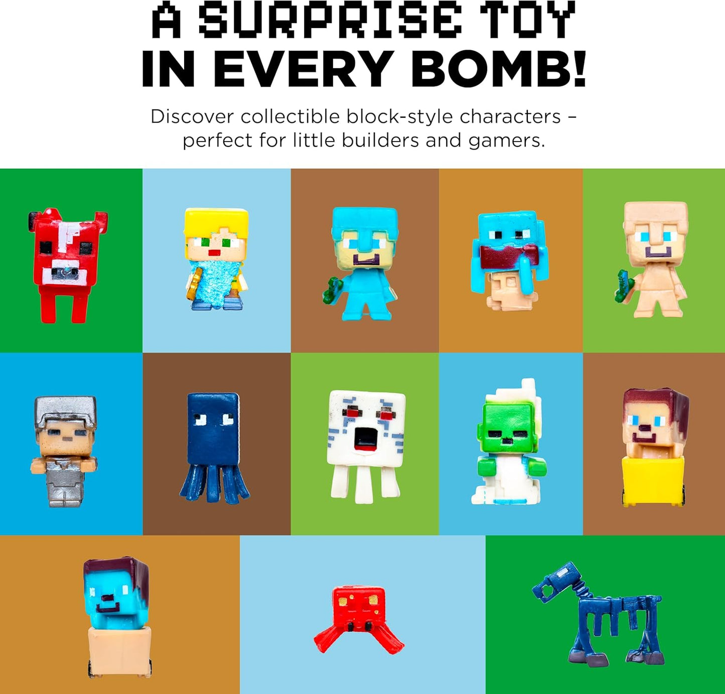 TNT Creeper Bath Bombs for Kids with Surprise Toys Inside (6 Pack) – Large Fizzy Bubble Mine Bombs for Boys & Girls – Fruity Scents, Skin-Safe, Made in USA - by Two Sisters