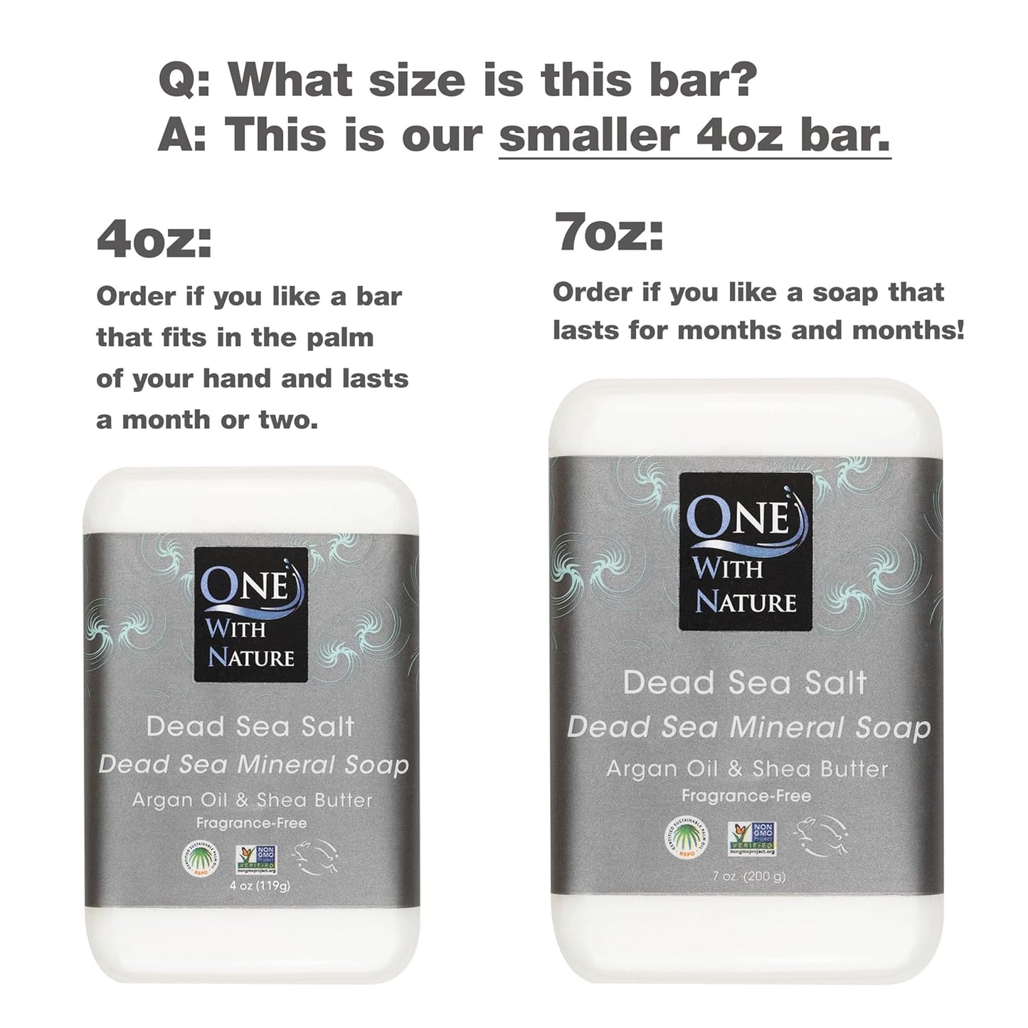 One With Nature Dead Sea Salt Soap 4oz 3-Pack – Purifying Soap Bar with Dead Sea Minerals for Face & Body, for Men & Women. Unscented.