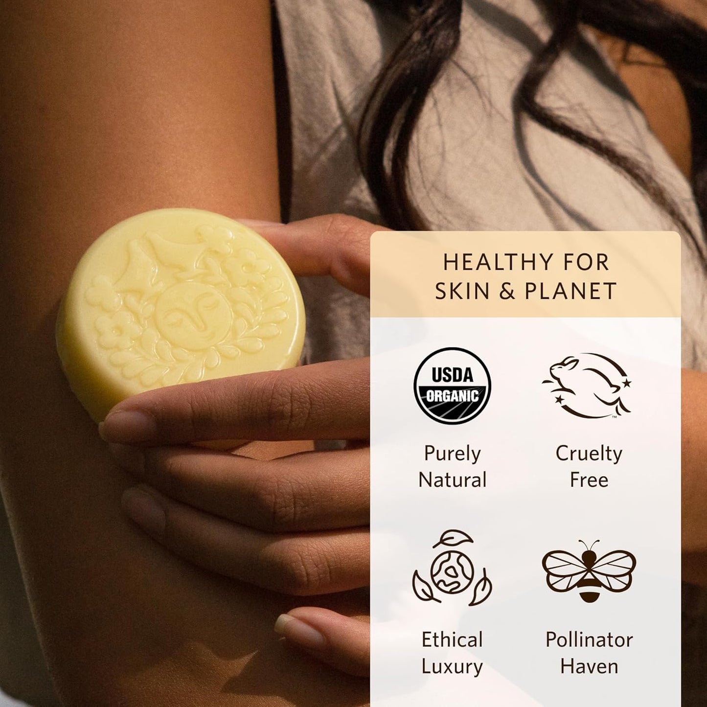 Moon Valley Organics Herbal Lotion Bar in Coconut Lemon, Moon Melt Bar, Calendula and Comfrey, Beeswax, Heal and Restore Chapped Skin, Soothing