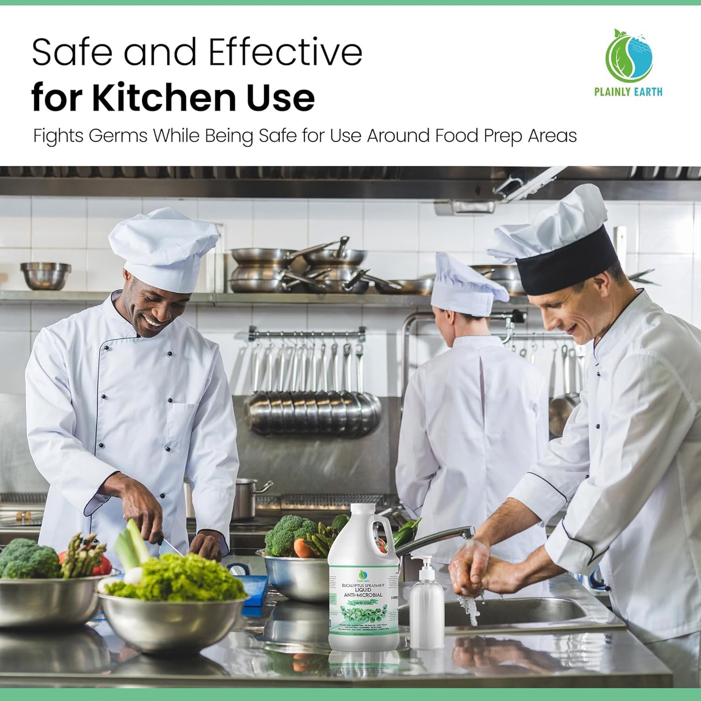 AntiMicrobial Hand Soap 64 oz - Eucalyptus Spearmint Gentle Liquid Hand Soap Refill Antibacterial - Moisturizing, Long Lasting Freshness & Safe for Skin