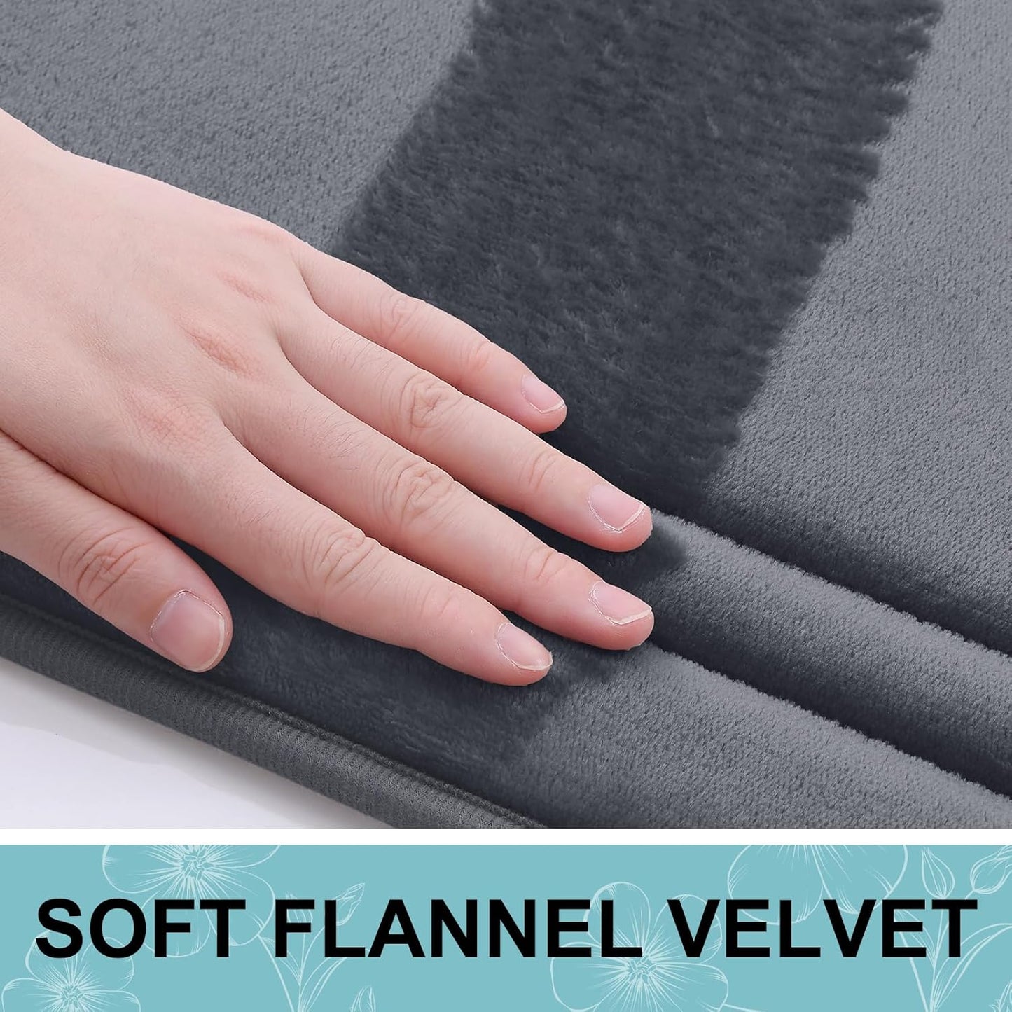 Grandaily Memory Foam Bath Mat Rug 30x20, Ultra Soft, Non-Slip and Absorbent Bathroom Rugs, Machine Wash Dry, Comfortable Bath Carpet for Bathroom Floor, Tub and Shower, Dark Grey