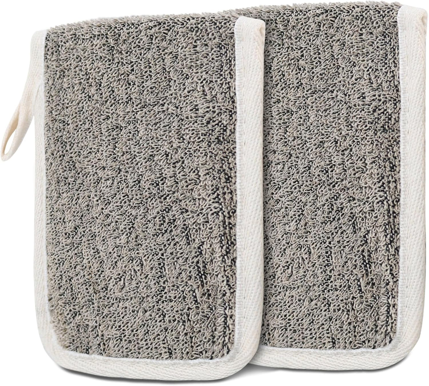 OWIIZI Bar Soap Scrubber Pouch Exfoliating Body Sponge, Bath Scrub Soap Bags for Soap Bars, Soap Saver Exfoliator Shower Pad Lather Sock for Men Women Elderly (2 Pcs)