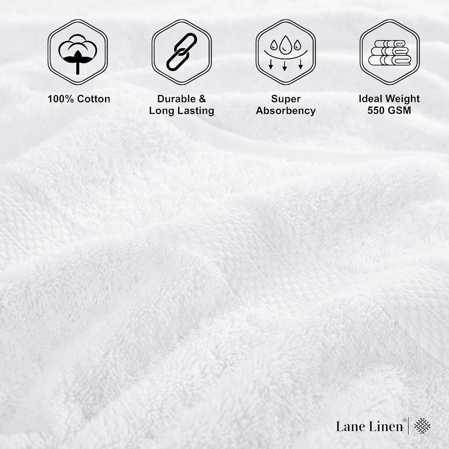 LANE LINEN 100% Cotton 2 Pack Bath Sheets (35"x66") - Ring Spun Cotton - Extra Large Bath Towels Set - Quick Drying, Soft & Absorbent Oversized Bathroom Towel Sets - Hotel Quality - White Towels