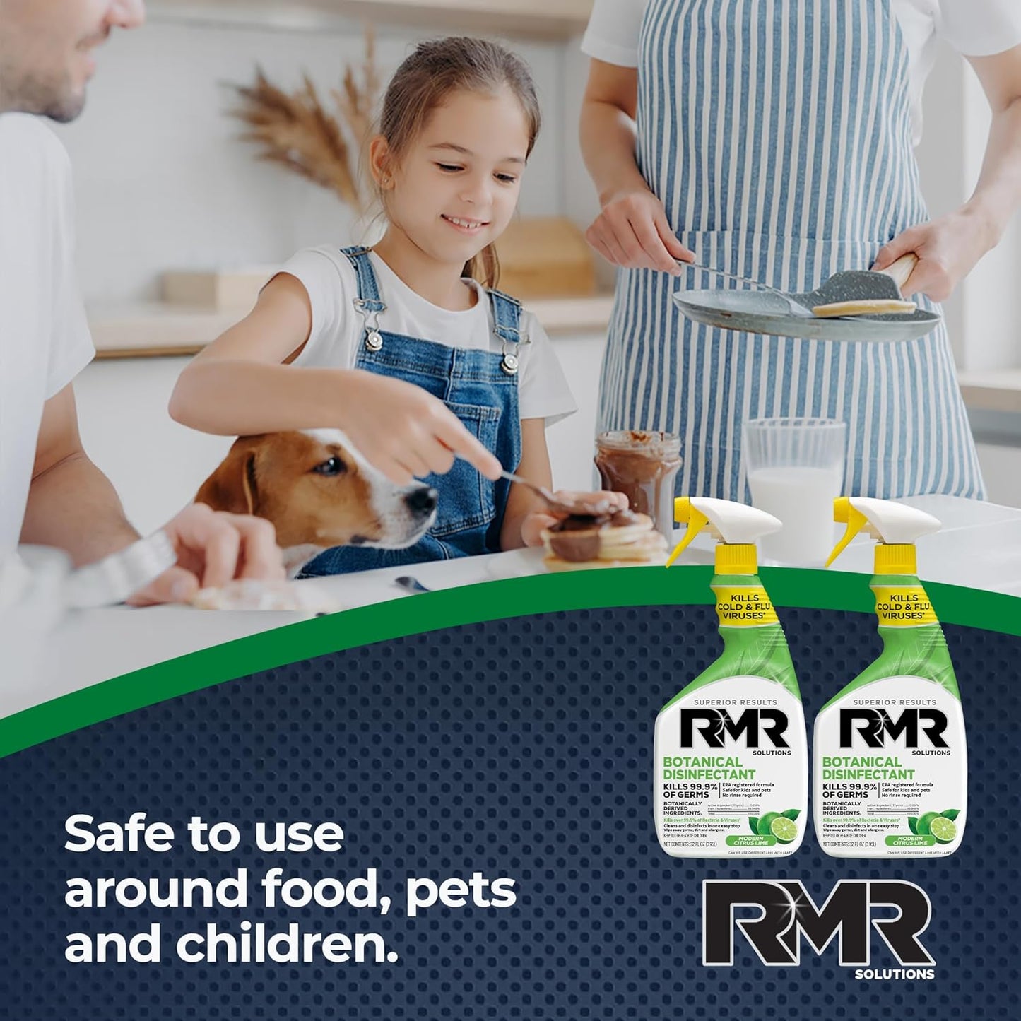 RMR Brands Botanical Disinfectant and Cleaner, Kills 99% of Household Bacteria and Viruses, EPA Registered, 2 Pack - 32 Fl Oz