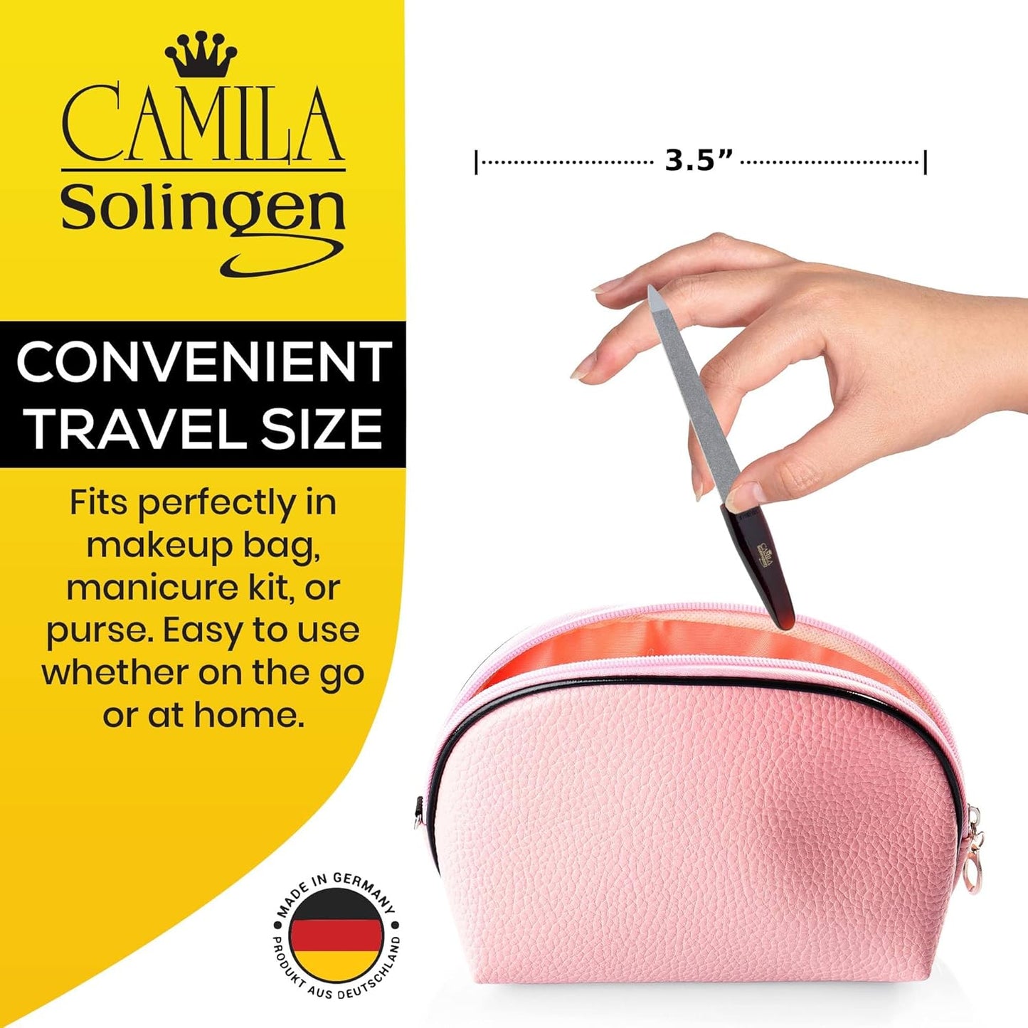 CS16 Sapphire Metal Nail File for Natural Nails Fingernail and Toenail Care, 3.5" Double Sided Coarse and Fine for Manicure and Pedicure