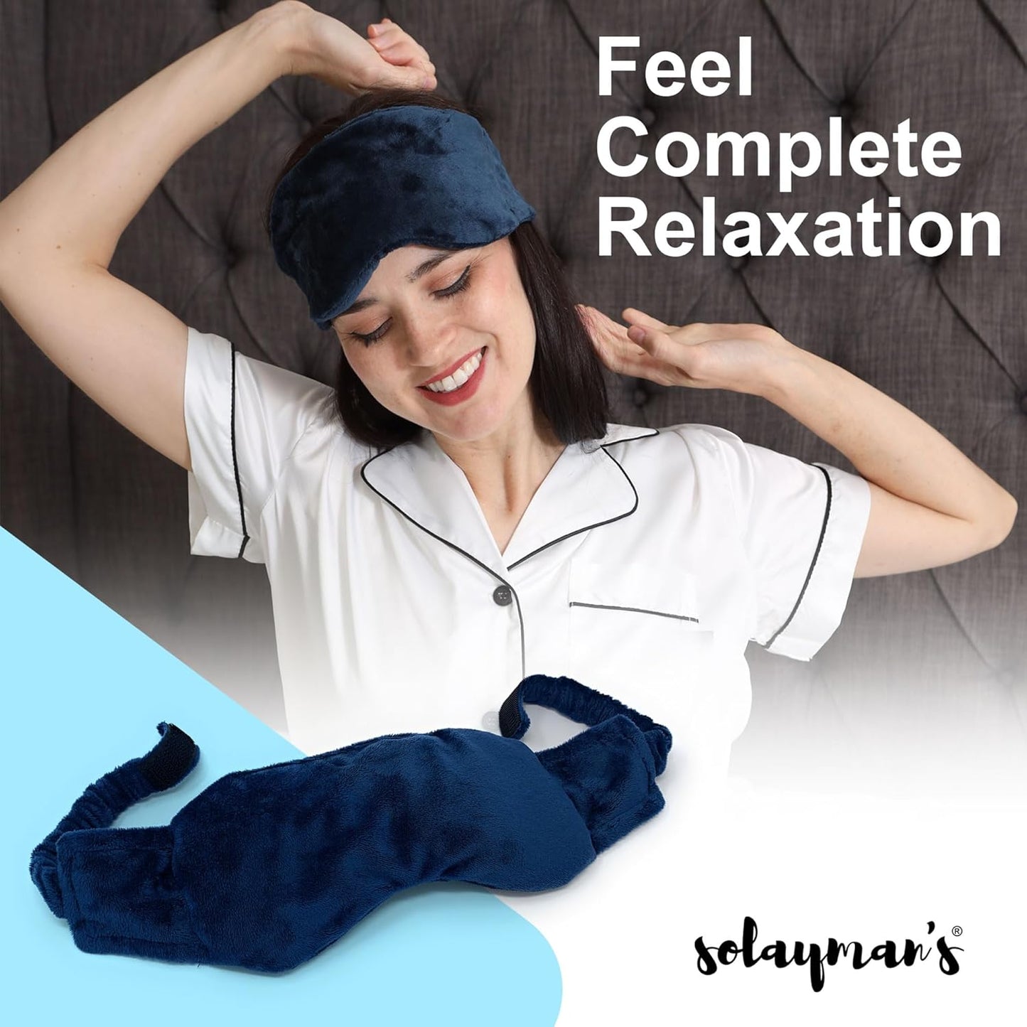 Weighted Lavender Eye Mask for Sleeping, Yoga, Dry Eyes - Great Relaxation Gifts for Mom, Dad, Women, Men - Aromatherapy Lavender Eye Pillow Gift (Navy Blue)
