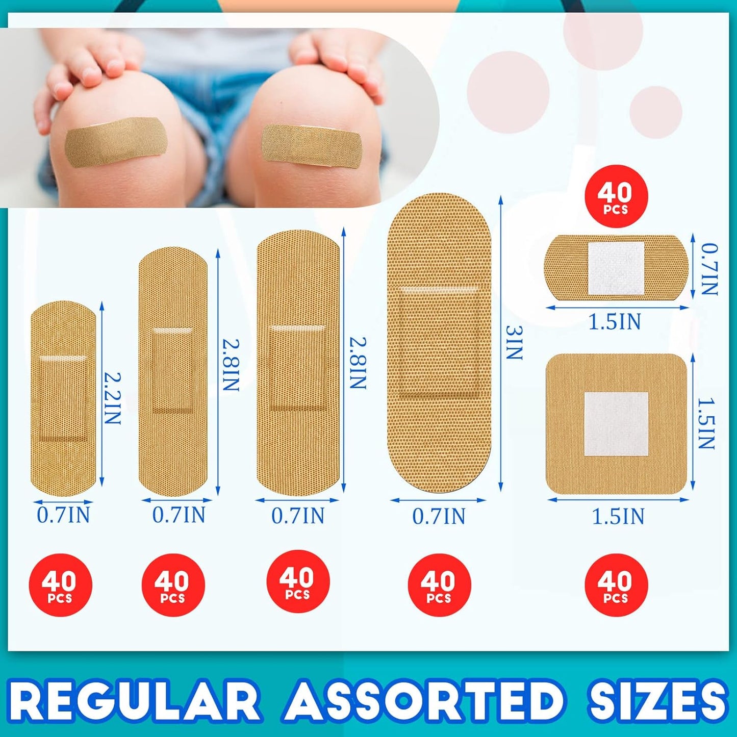 BBTO Assorted Styles Flexible Fabric Adhesive Bandages Small Breathable Fingertip Bandages Cloth Elastic Knuckle Bandages Various Sizes Spot Bandage for First Aid and Wound Care(360 Pcs)