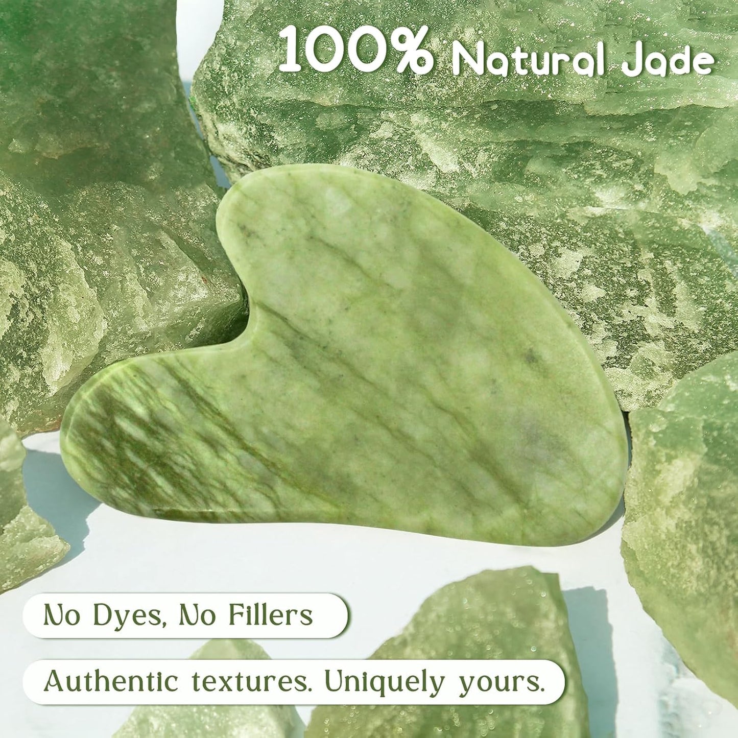 Flagest Gua Sha Facial Tools, Jade Stone Guasha Tool for Face Body, Facial Massage Tool for Jawline Sculpting and Puffiness Reducing, Skin Care Tools for Men Women