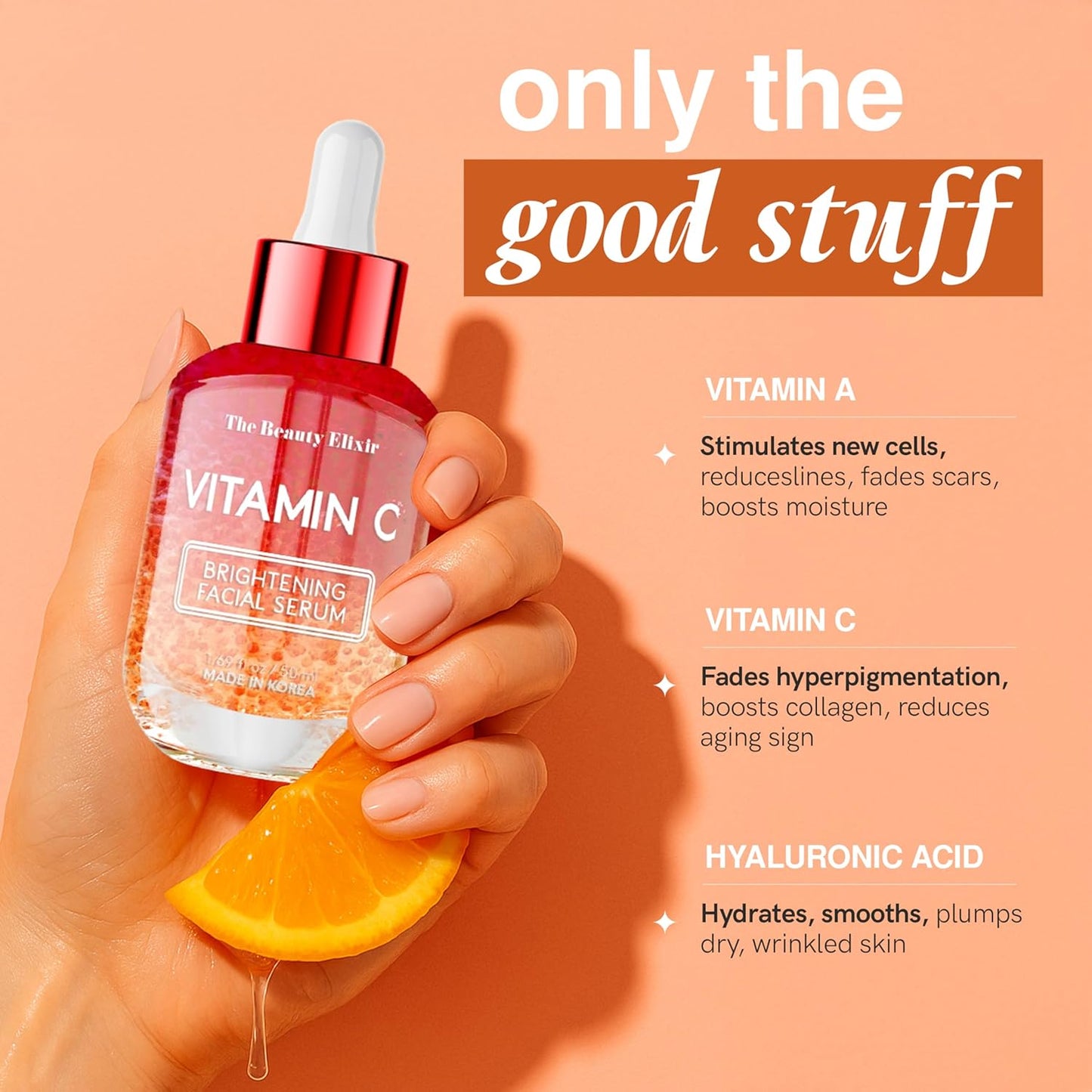 Vitamin C Serum For Face - Dermatologist Tested - Anti-Aging & Dark Spot Remover - Brightening, Clean Beauty, Cruelty-Free, Korean Skin Care for Glass Skin - All Skin Types - 1.69oz