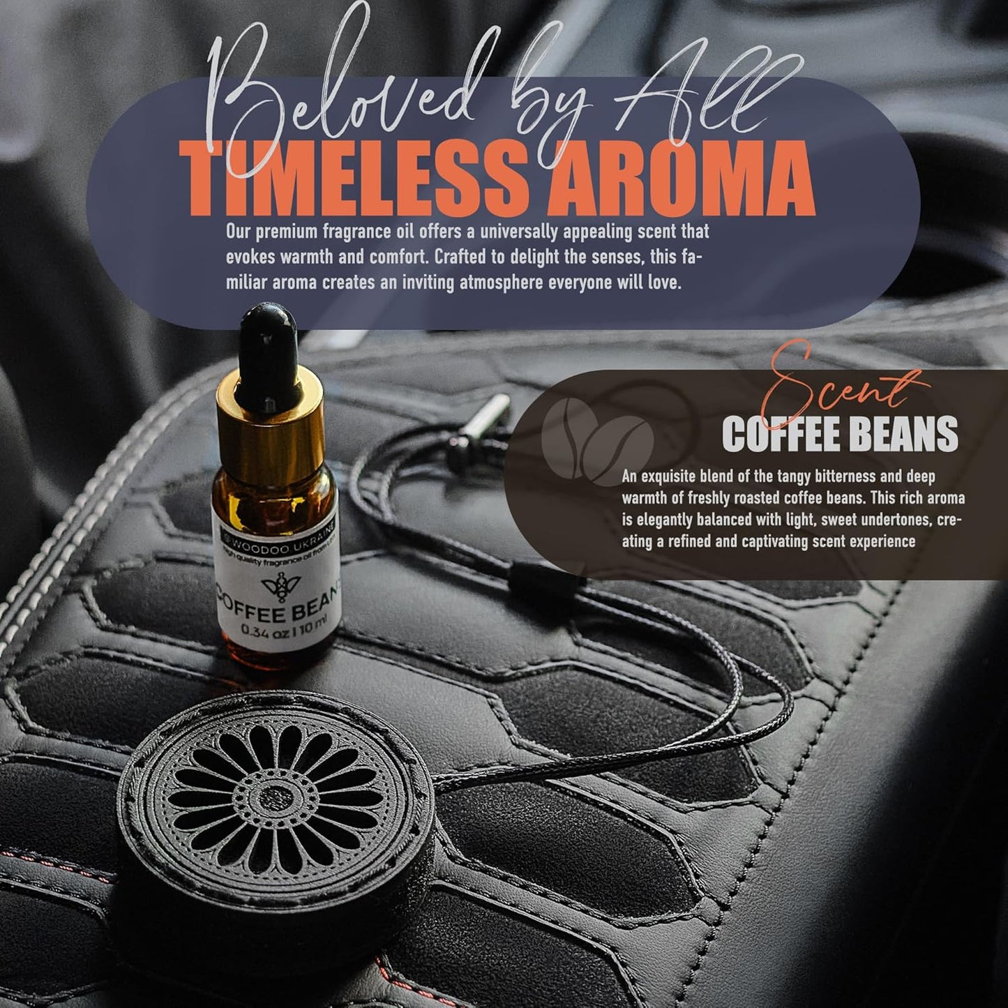 Wood Car Air Freshener — Handmade Air Freshener — Best Wheels Aromatherapy Fragrance Oil Diffuser in Wooden Gift Box — Ready To Gift Set with Coffee Beans Fragrance Oil - 10 ml