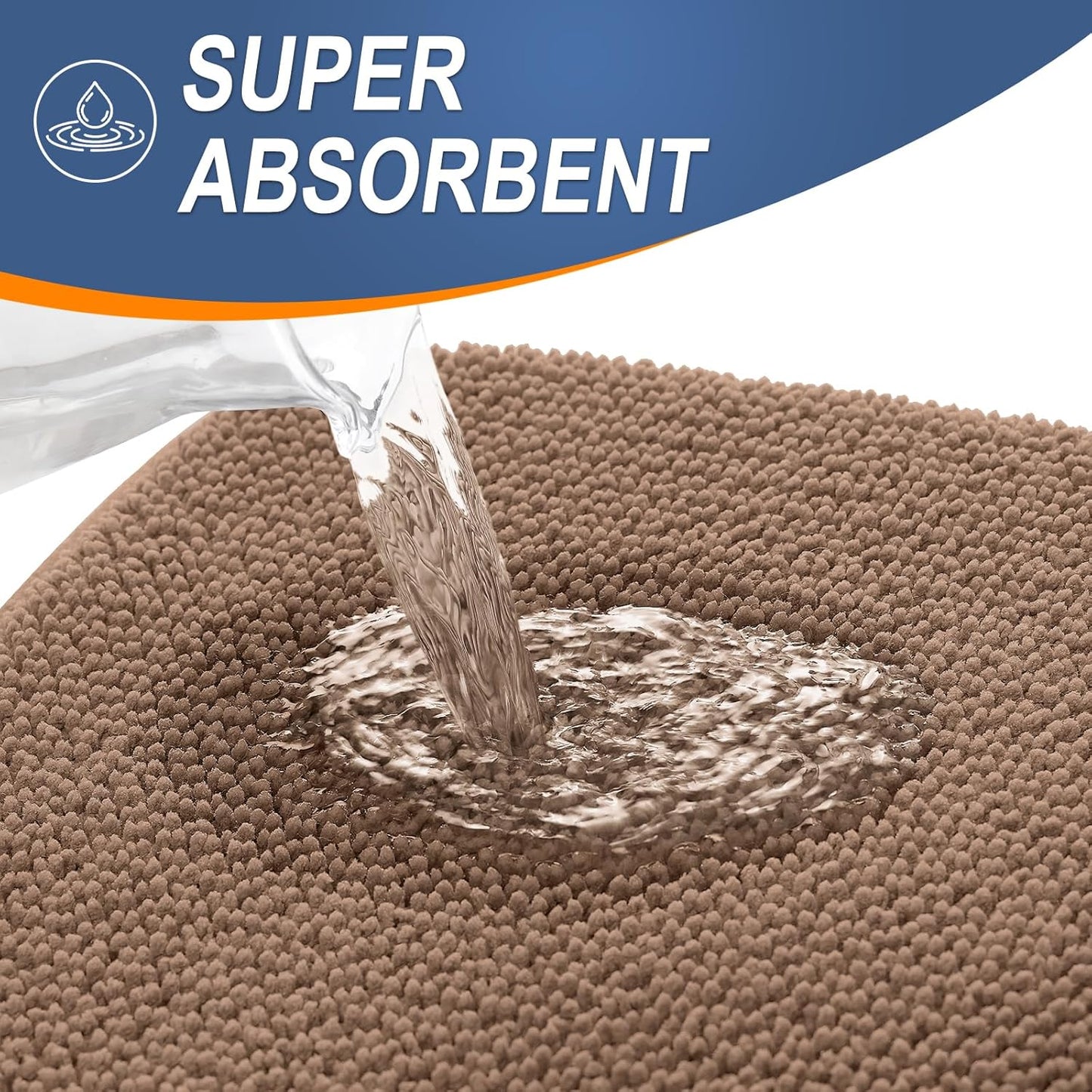 OLANLY Thick Memory Foam Bath Mat Rug 36x24, Extra Soft Absorbent Bathroom Rug, Quick Dry Bath Mats, Non-Slip, Machine Washable Carpet for Bathroom, Tub and Shower, Home Decor Accessories, Mocha