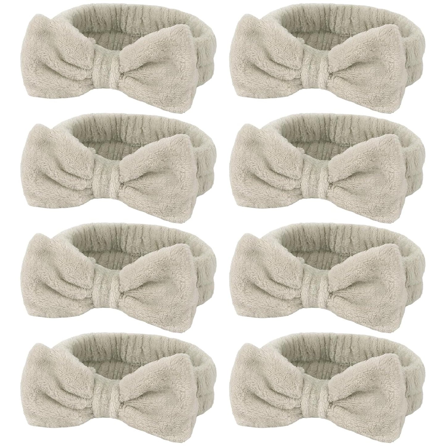 Ondder 8 Pcs Coffee Skincare Headbands Microfiber Hairband for Women Facial, Make Up, Spa, Yoga, Hair Band - 1 Pack of 8 Headbands