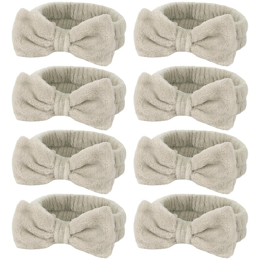 Ondder 8 Pcs Coffee Skincare Headbands Microfiber Hairband for Women Facial, Make Up, Spa, Yoga, Hair Band - 1 Pack of 8 Headbands