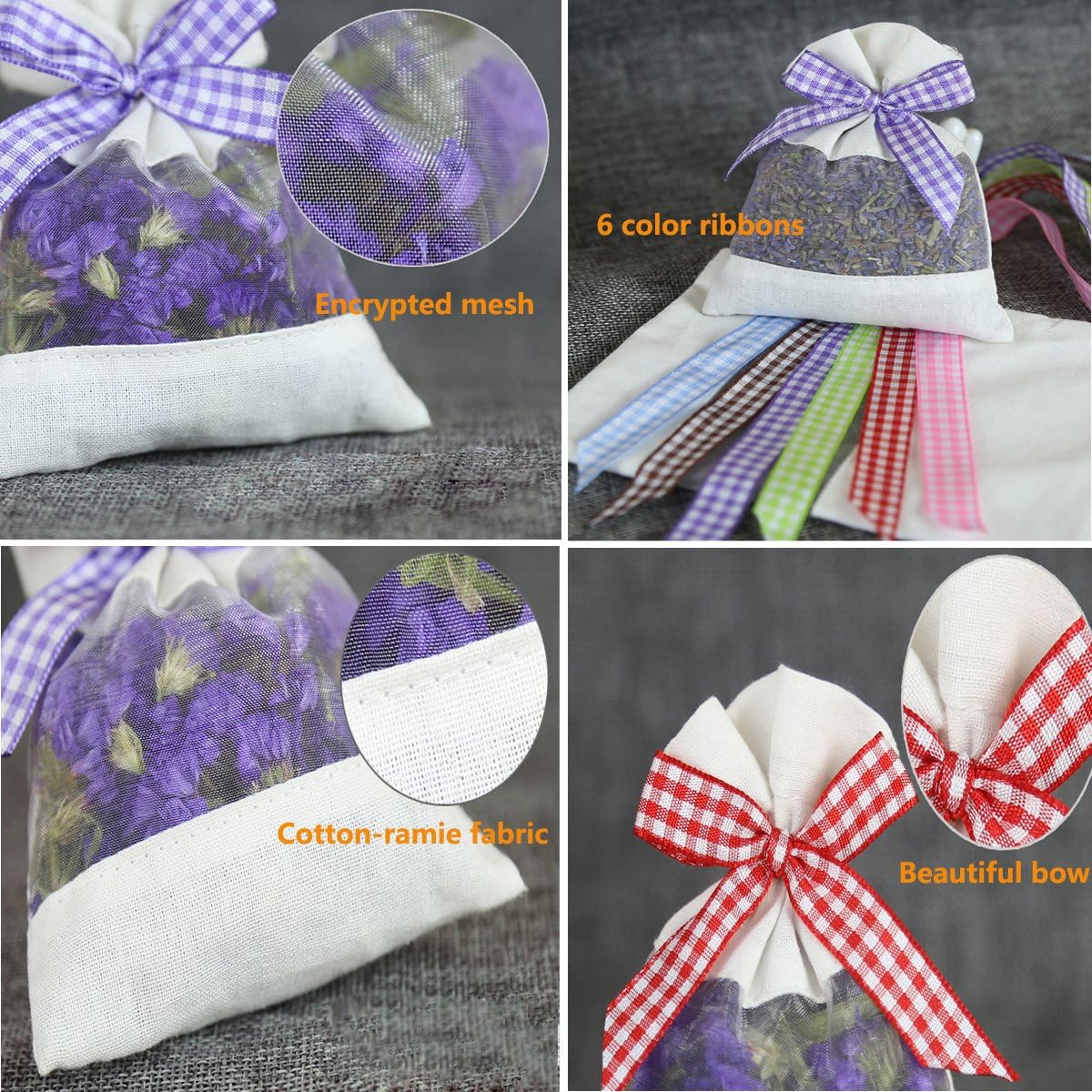 Sachet Empty Bags Linen Fabric Bags Organza Gauze Bags for Lavender, Spice and Herbs