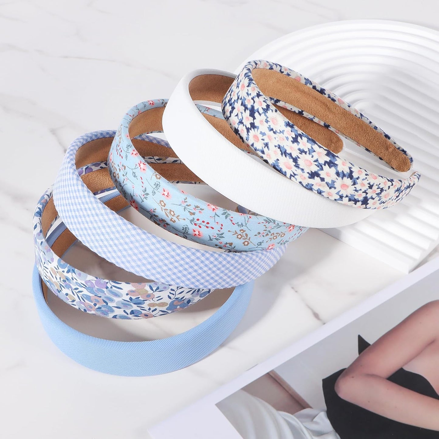 Headbands for Women - 1 Inches Wide Headbands - Solid Color Headband Fashion Hair Accessories- Trendy Women Girls Non Slip Fashion Hair Bands- Thick Elastic Hair Bands for Women's Hair 6PCS