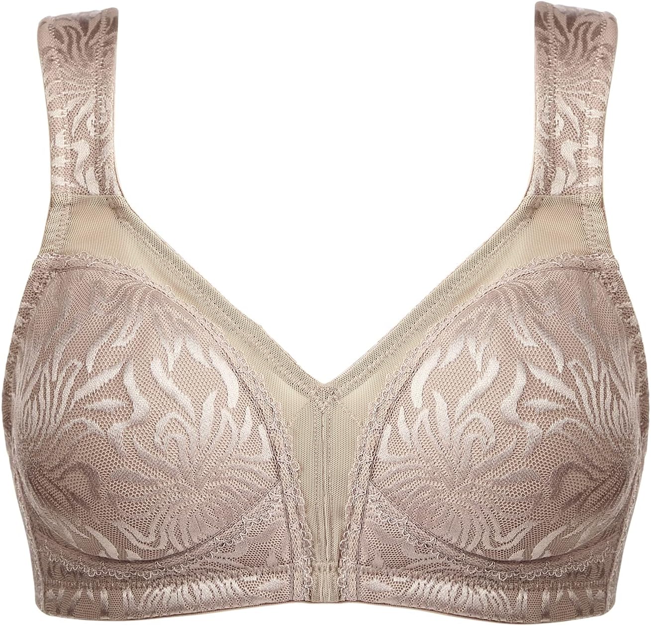 ZeroBound Women's Minimizer Bras Comfort Cushion Strap Wirefree Full Coverage Large Bust Non-Padded Bra