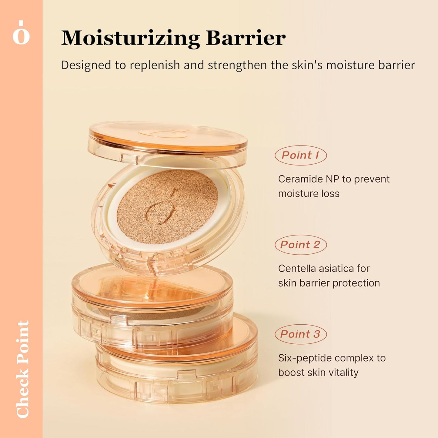 Skin Barrier Glow Cover Cushion, All-day Coverage, Glow Finish, Lightweight, Skincare-Like Texture, Non-cakey Makeup, Korean Cushion Foundation (#43N Moonlight, 0.49 oz)